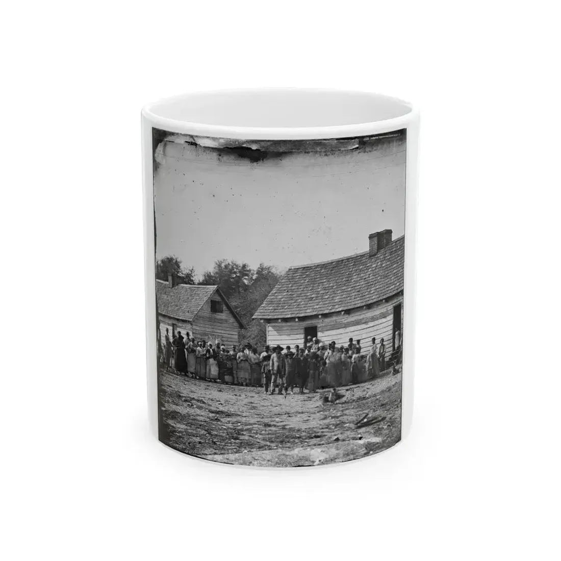 Beaufort, South Carolina. Group Of Negroes On J.J. Smith's Plantation (U.S. Civil War) White Coffee Mug 11oz - Go Mug Yourself