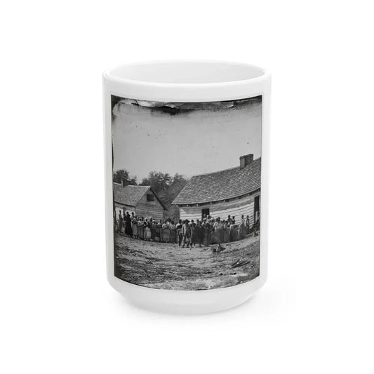 Beaufort, South Carolina. Group Of Negroes On J.J. Smith's Plantation (U.S. Civil War) White Coffee Mug 15oz - Go Mug Yourself