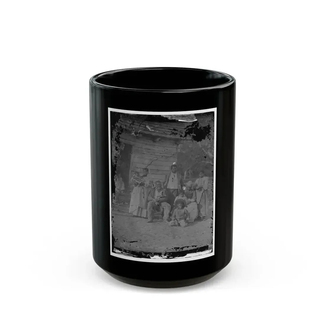 Beaufort, South Carolina. Negro Family Representing Several Generations. All Born On The Plantation Of J.J. Smith (U.S. Civil War) Black Coffee Mug 15oz - Go Mug Yourself