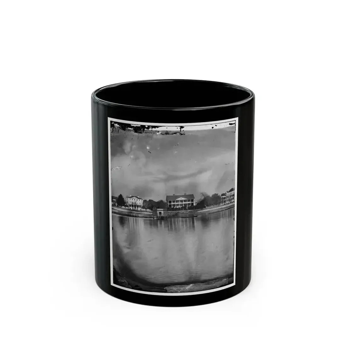 Beaufort, South Carolina. View Of Beaufort From The Waterfront. Fuller's House (U.S. Civil War) Black Coffee Mug 11oz - Go Mug Yourself