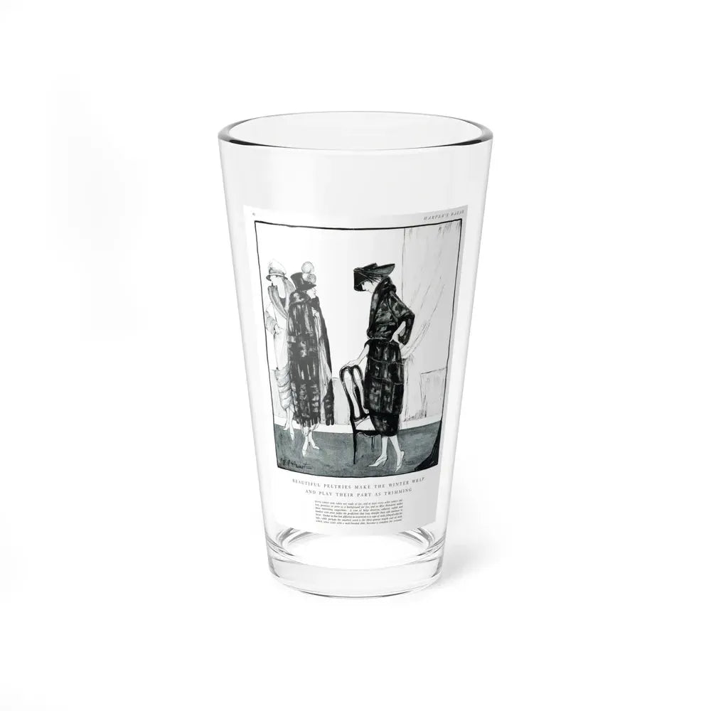 Beautiful Peltries Make The Winter Wrap ..., Harper's Bazaar, August 1921 (Magazine Illustration) Pint Glass 16oz 16oz - Go Mug Yourself