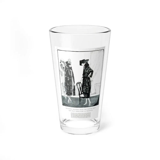 Beautiful Peltries Make The Winter Wrap ..., Harper's Bazaar, August 1921 (Magazine Illustration) Pint Glass 16oz 16oz - Go Mug Yourself