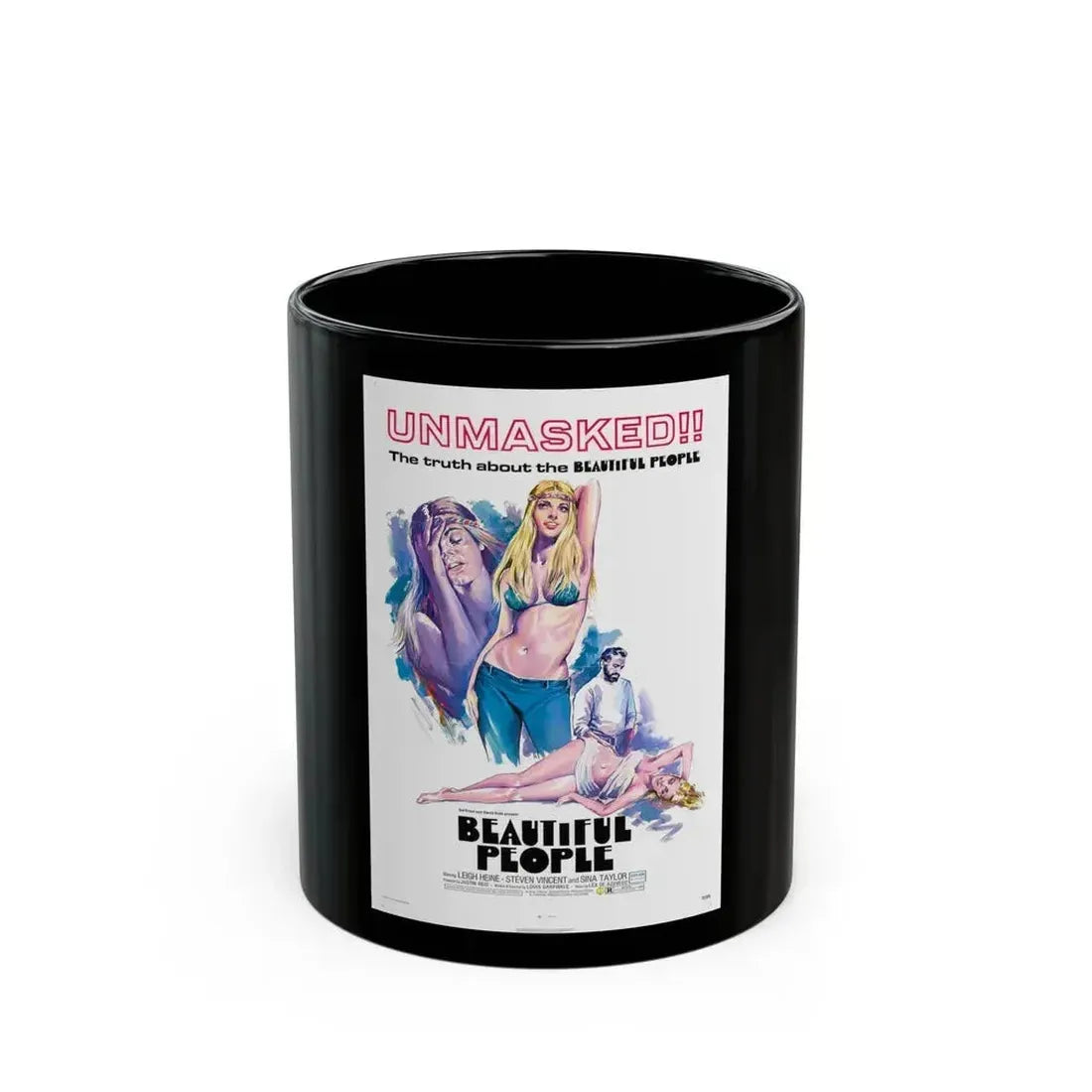 BEAUTIFUL PEOPLE 1971 Movie Poster - Black Coffee Mug 11oz - Go Mug Yourself