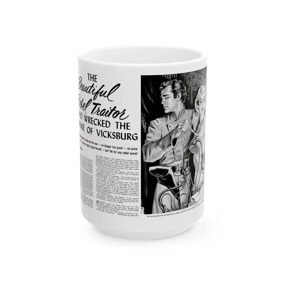 Beautiful Rebel Traitors, True Men Stories, April 1959 - White Coffee Mug 15oz - Go Mug Yourself