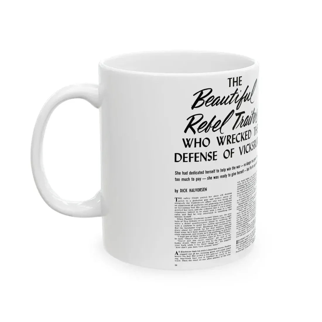 Beautiful Rebel Traitors, True Men Stories, April 1959 - White Coffee Mug - Go Mug Yourself