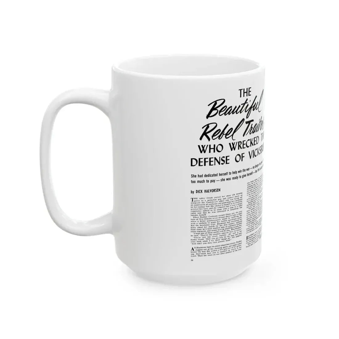 Beautiful Rebel Traitors, True Men Stories, April 1959 - White Coffee Mug - Go Mug Yourself