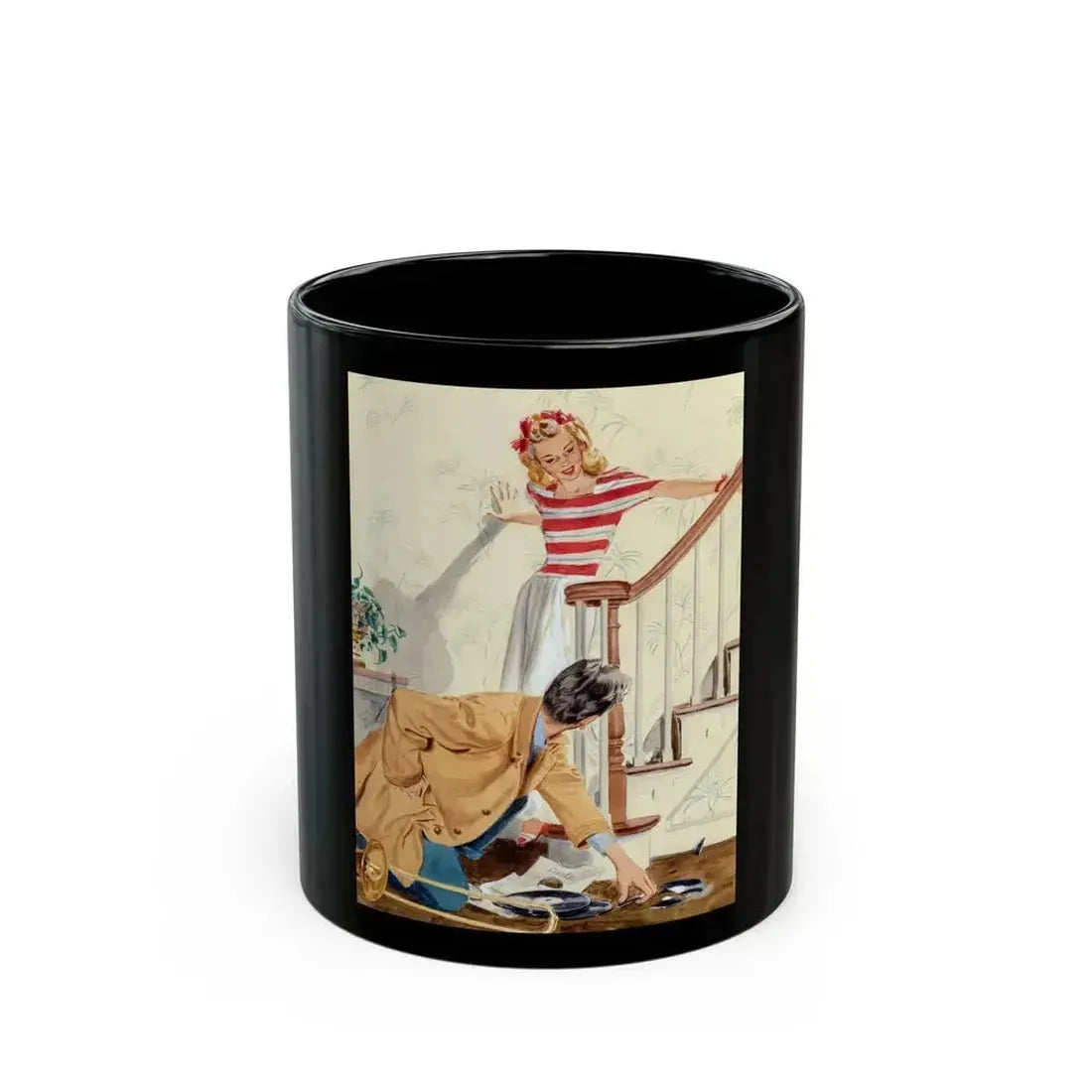 Beautiful with Wings, Ladies' Home Journal illustration, 1941 - Black Coffee Mug 11oz - Go Mug Yourself