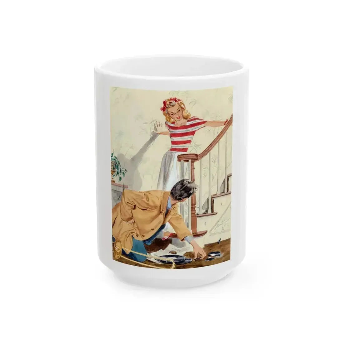 Beautiful with Wings, Ladies' Home Journal illustration, 1941 - White Coffee Mug 15oz - Go Mug Yourself