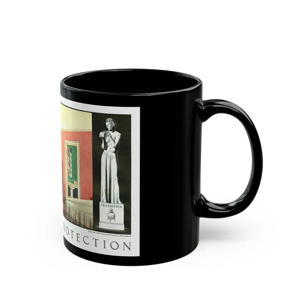 Beauty and Protection (1), 1936 - Black Coffee Mug - Go Mug Yourself