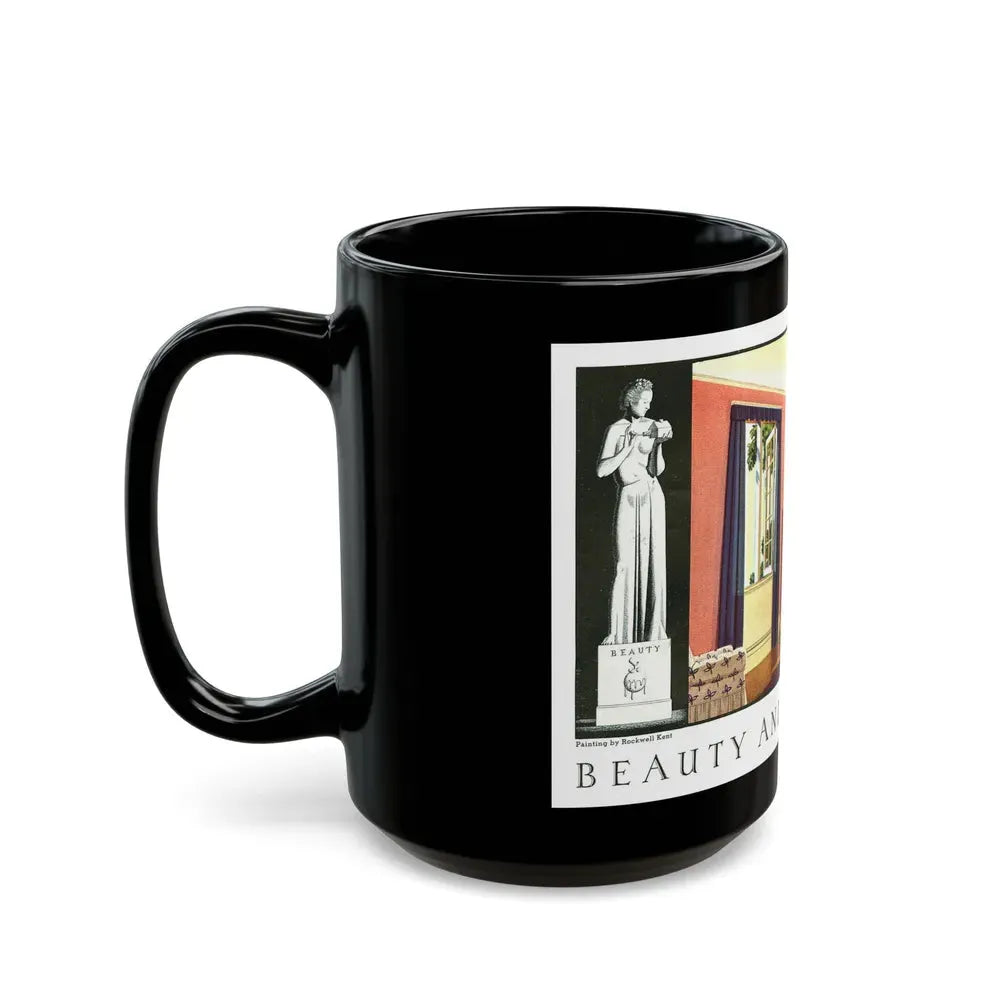 Beauty and Protection (1), 1936 - Black Coffee Mug - Go Mug Yourself