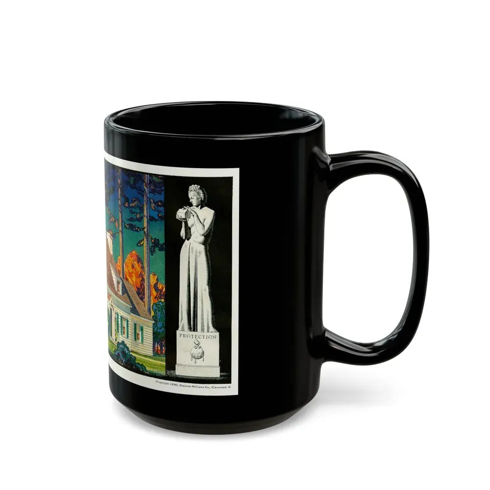 Beauty and Protection (3), 1936 - Black Coffee Mug - Go Mug Yourself