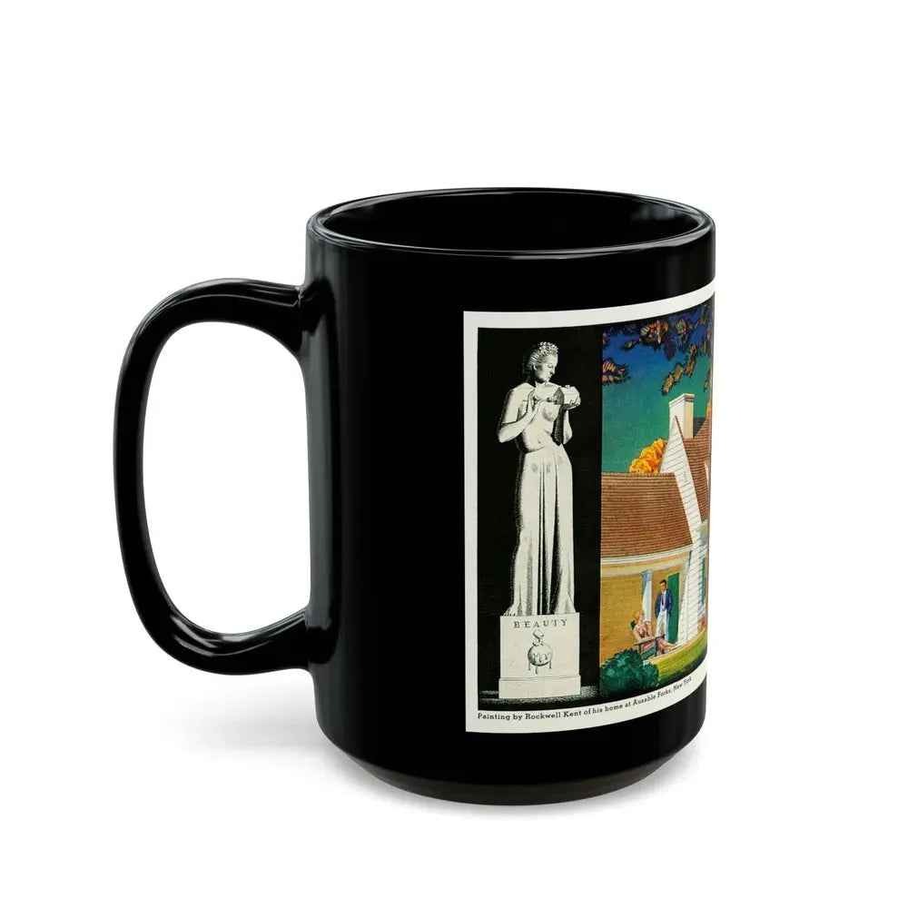 Beauty and Protection (3), 1936 - Black Coffee Mug - Go Mug Yourself