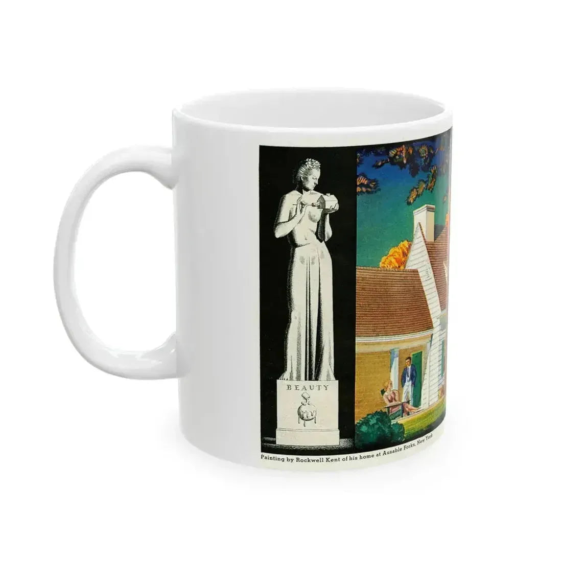 Beauty and Protection (3), 1936 - White Coffee Mug - Go Mug Yourself