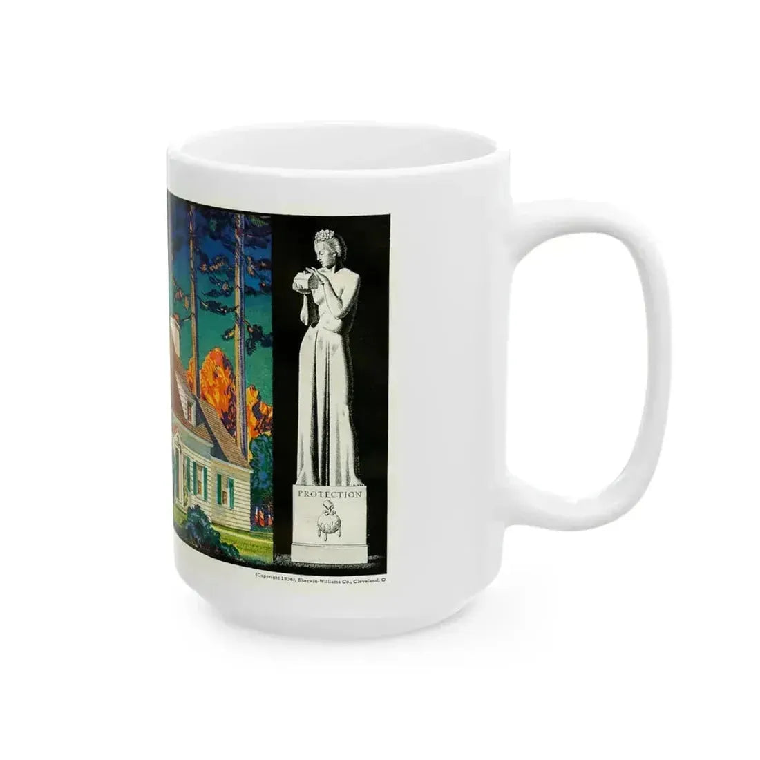Beauty and Protection (3), 1936 - White Coffee Mug - Go Mug Yourself