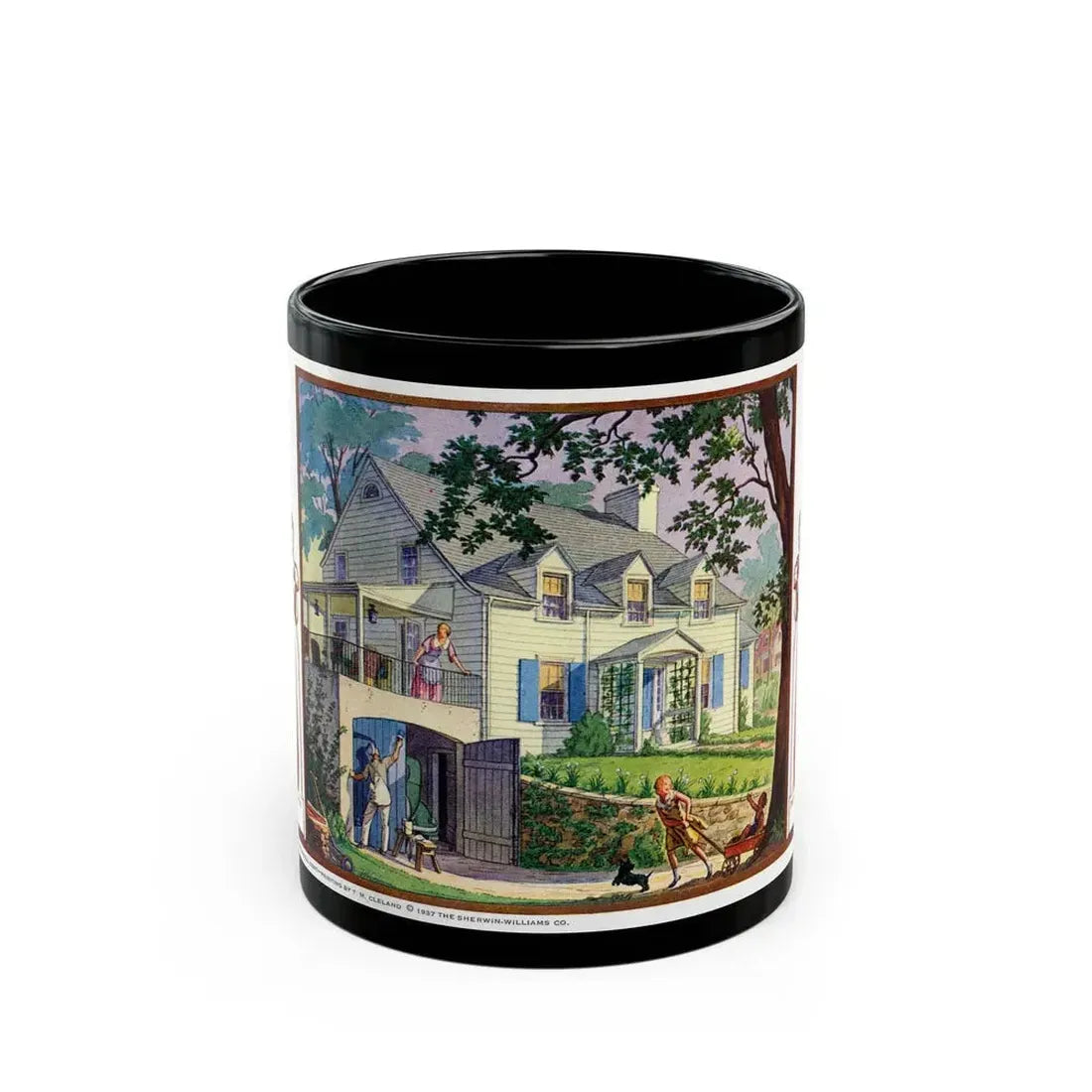 Beauty and Protection (4), 1937 - Black Coffee Mug 11oz - Go Mug Yourself