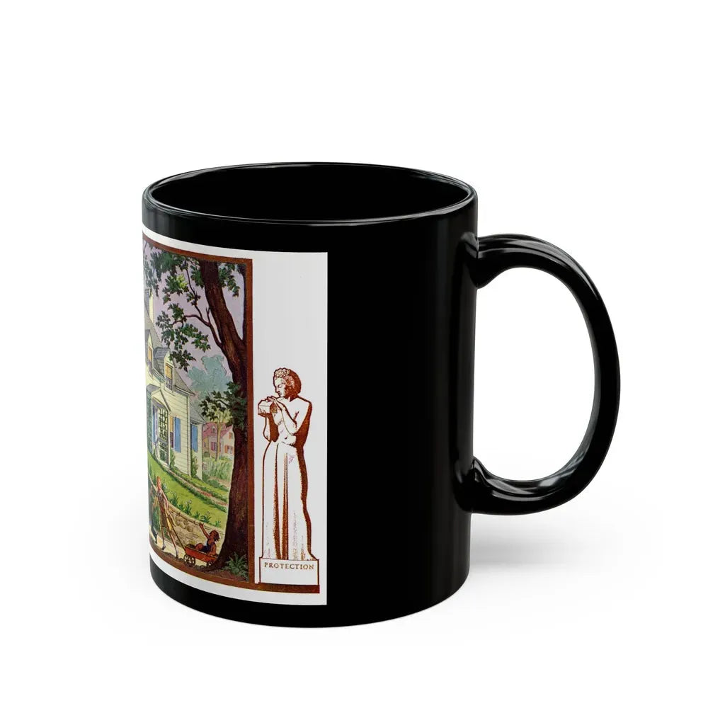 Beauty and Protection (4), 1937 - Black Coffee Mug - Go Mug Yourself