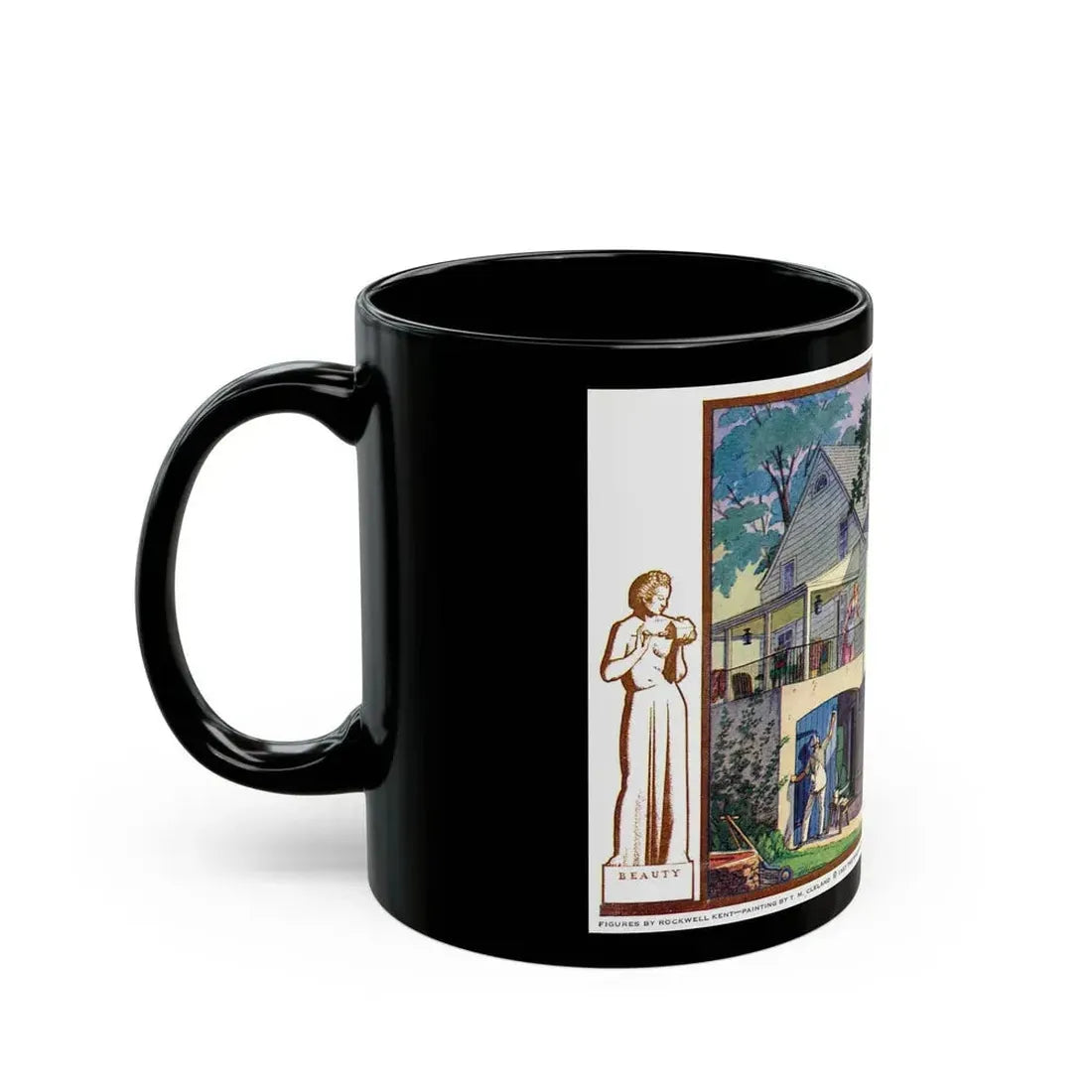 Beauty and Protection (4), 1937 - Black Coffee Mug - Go Mug Yourself