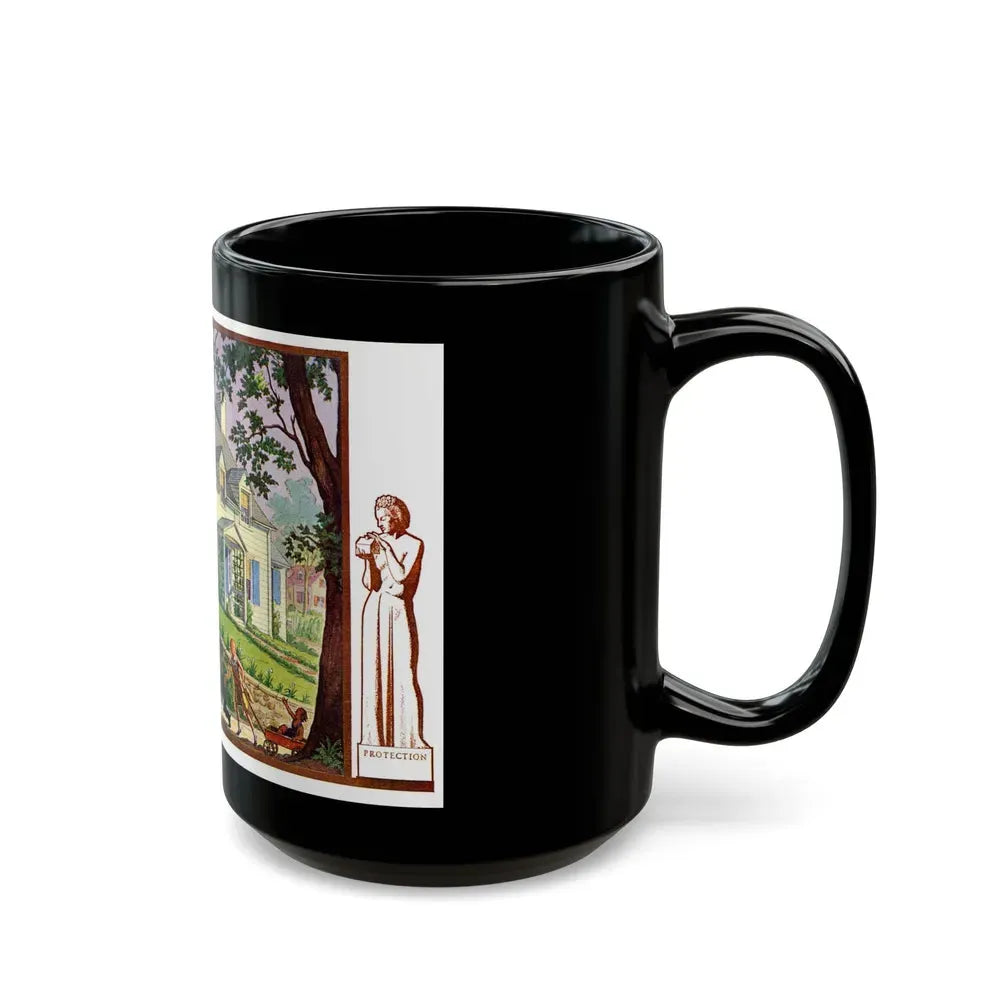 Beauty and Protection (4), 1937 - Black Coffee Mug - Go Mug Yourself