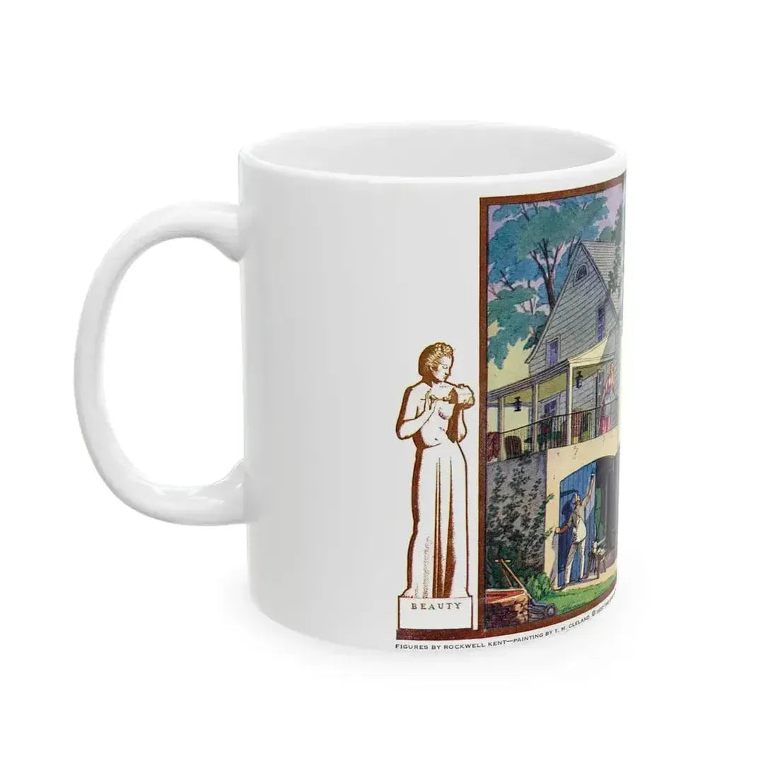 Beauty and Protection (4), 1937 - White Coffee Mug - Go Mug Yourself