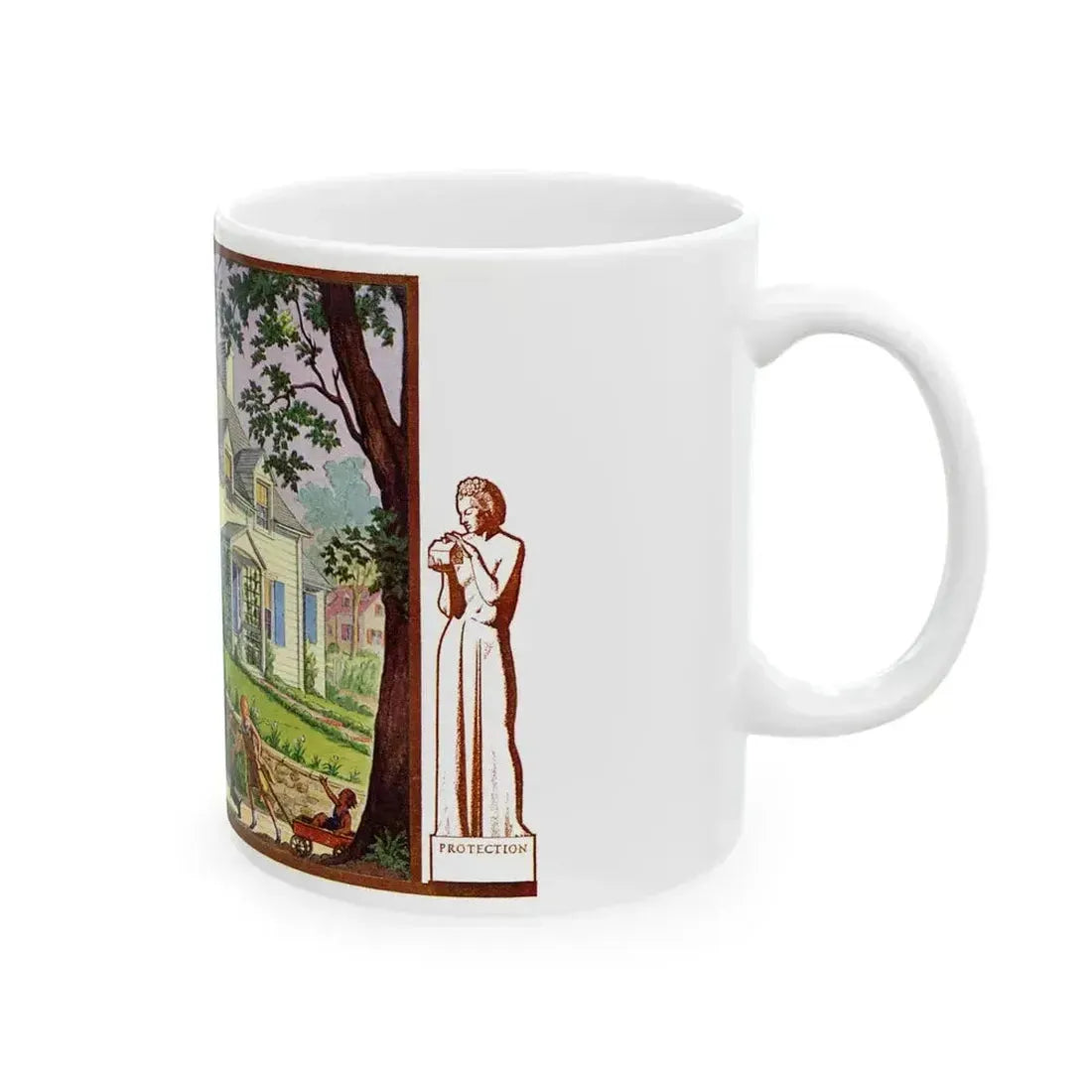 Beauty and Protection (4), 1937 - White Coffee Mug - Go Mug Yourself