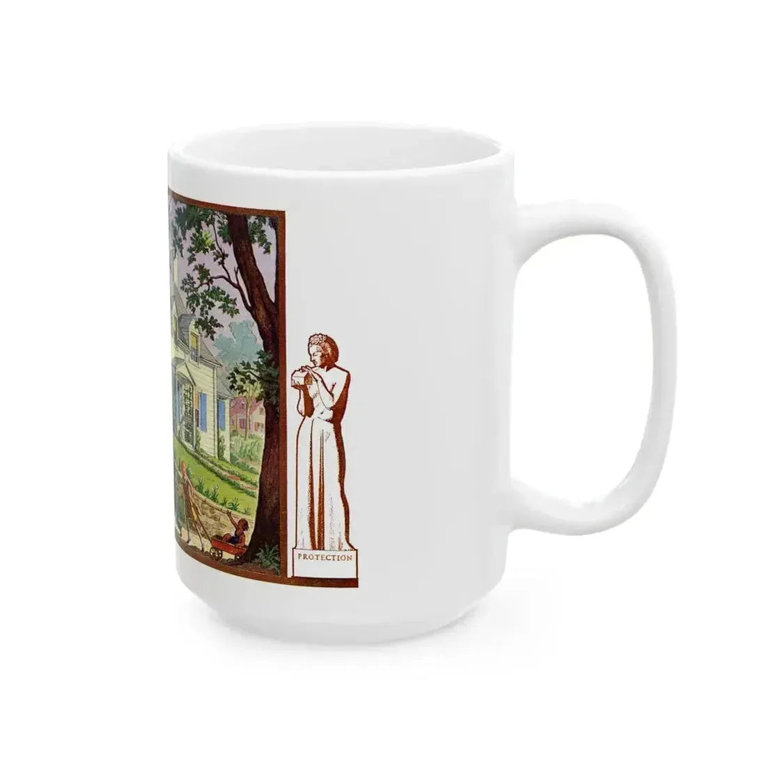 Beauty and Protection (4), 1937 - White Coffee Mug - Go Mug Yourself