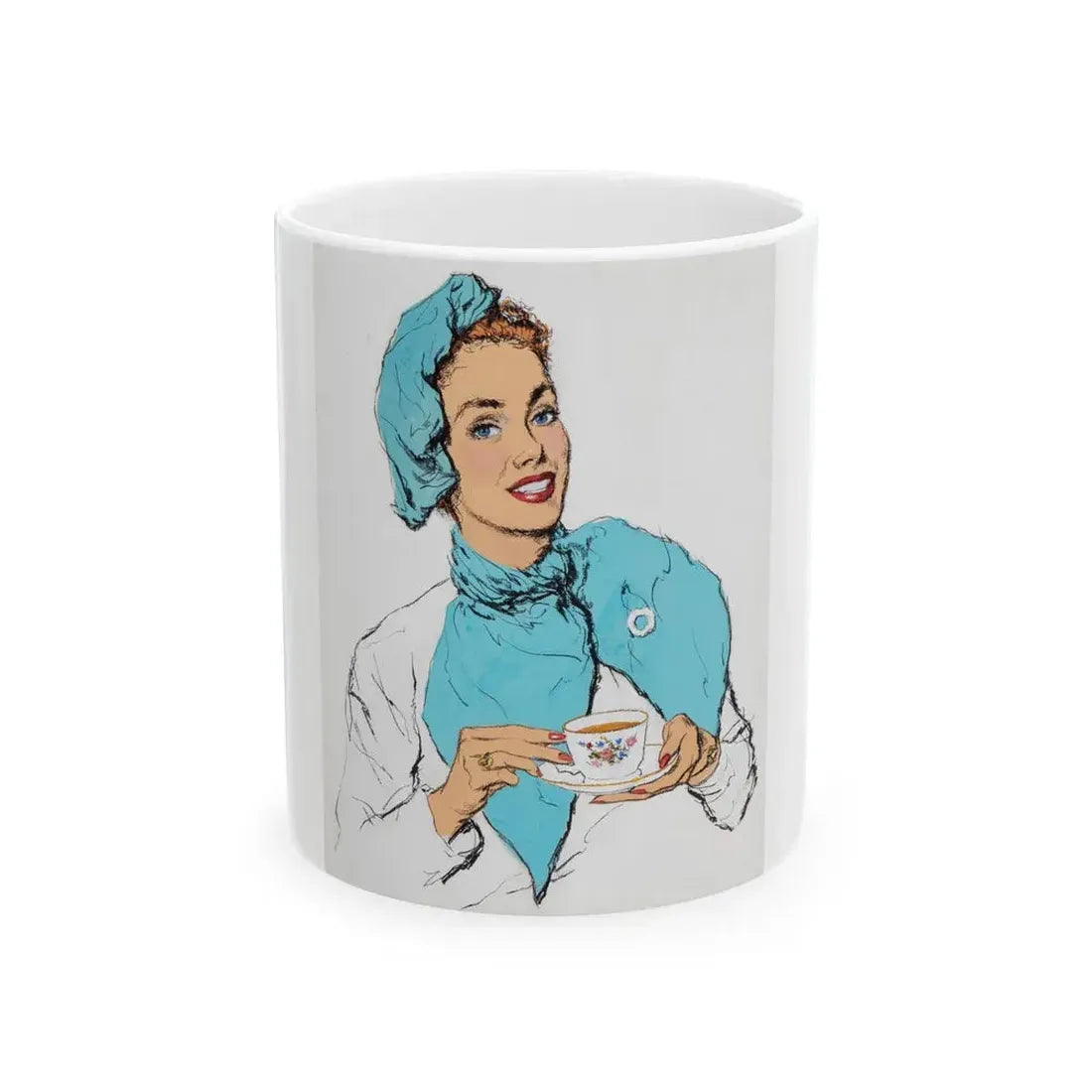 Beauty and Tea - White Coffee Mug 11oz - Go Mug Yourself