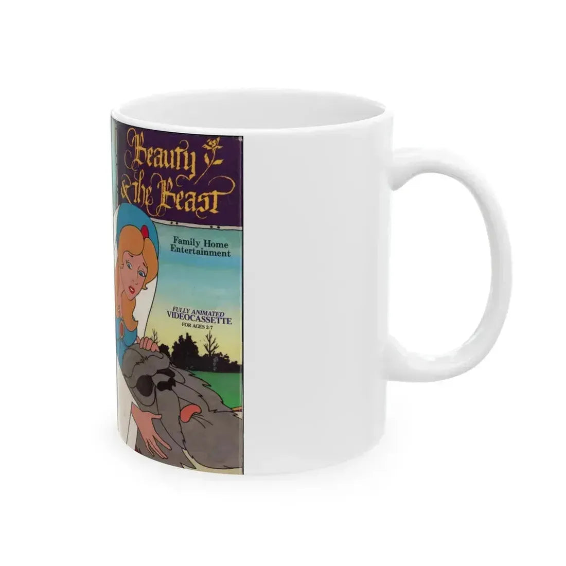 BEAUTY AND THE BEAST FHE (VHS COVER) - White Coffee Mug - Go Mug Yourself