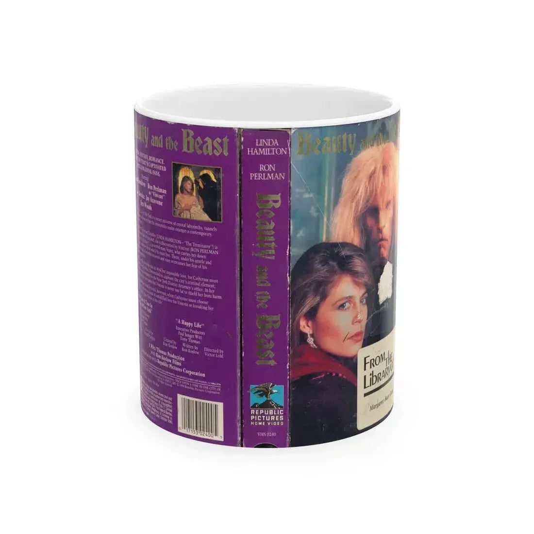 BEAUTY AND THE BEAST TV SHOW (VHS COVER) - White Coffee Mug 11oz - Go Mug Yourself