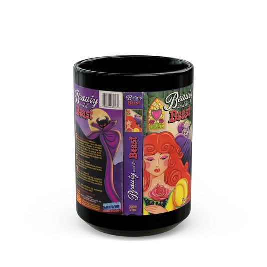 BEAUTY AND THE BEAST UAV HOME VIDEO (VHS COVER) - Black Coffee Mug-15oz-Go Mug Yourself