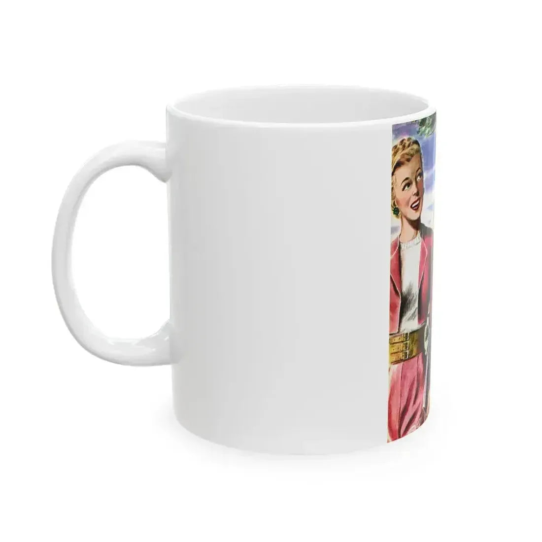 Beauty and the Butler, Liberty magazine, January 4, 1947 - White Coffee Mug - Go Mug Yourself