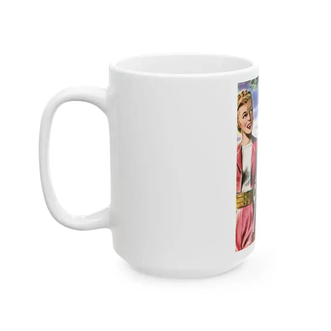 Beauty and the Butler, Liberty magazine, January 4, 1947 - White Coffee Mug - Go Mug Yourself