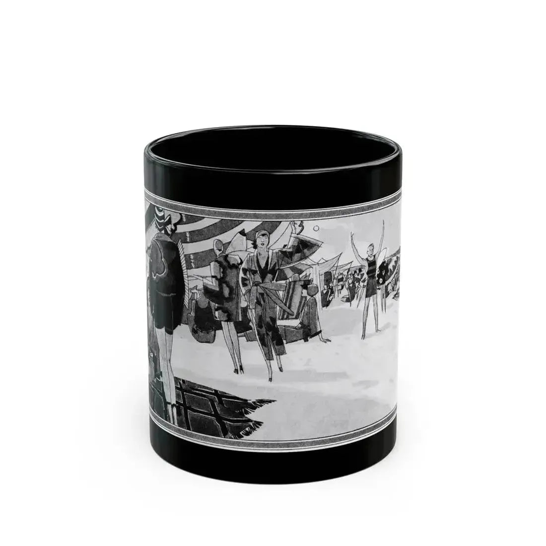 Beauty Bathes in Sun and Wave, McCall's, August 1927 - Black Coffee Mug 11oz - Go Mug Yourself