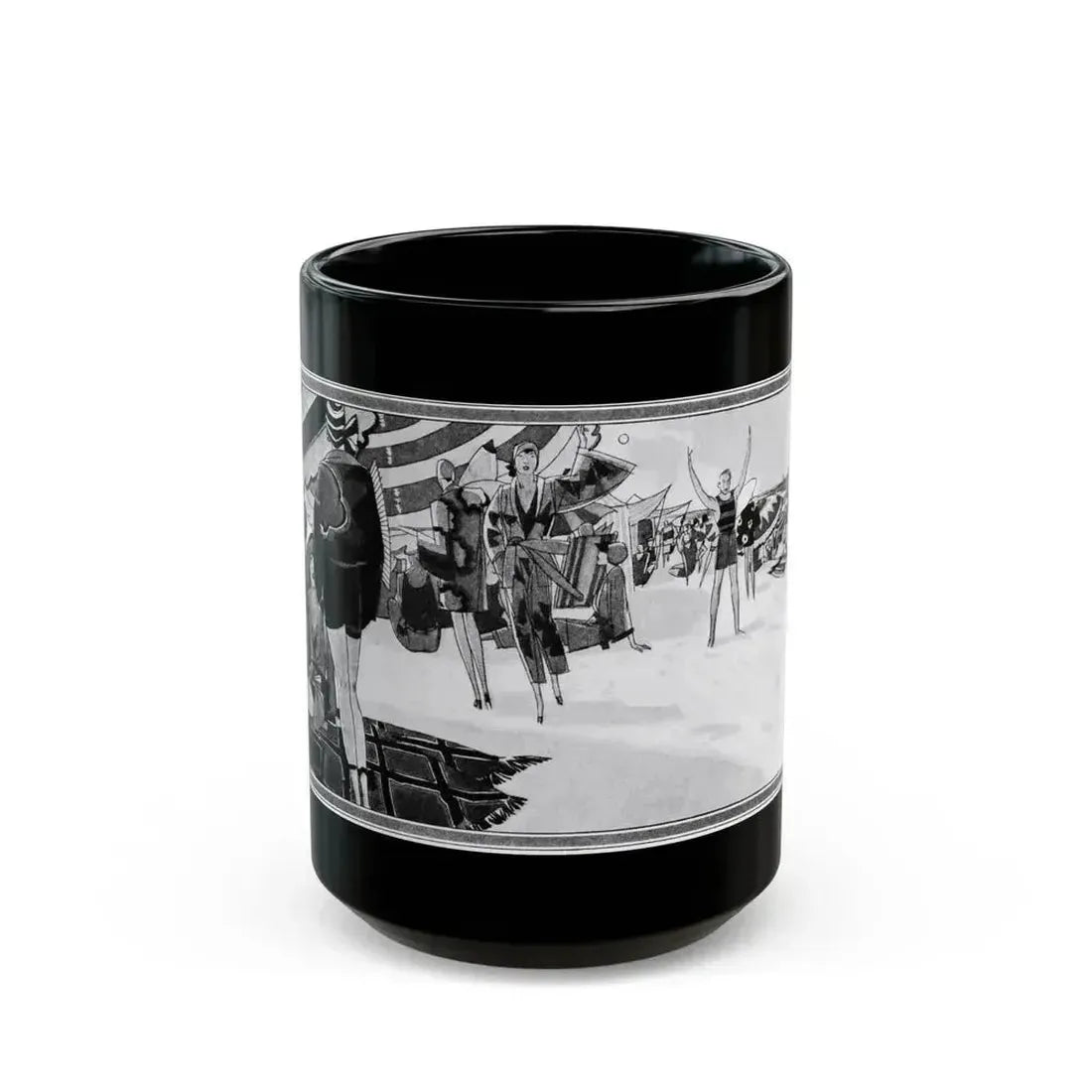 Beauty Bathes in Sun and Wave, McCall's, August 1927 - Black Coffee Mug 15oz - Go Mug Yourself
