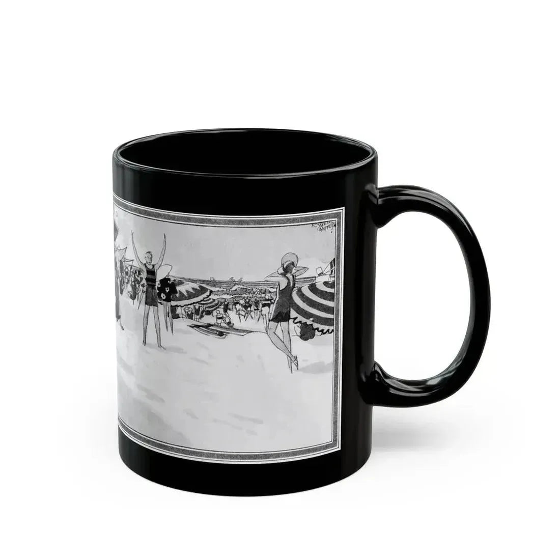 Beauty Bathes in Sun and Wave, McCall's, August 1927 - Black Coffee Mug - Go Mug Yourself