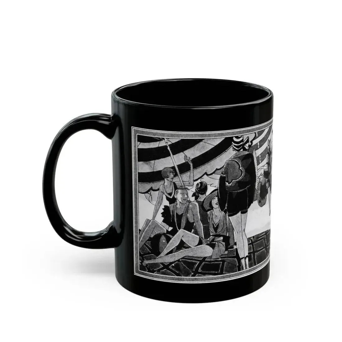 Beauty Bathes in Sun and Wave, McCall's, August 1927 - Black Coffee Mug - Go Mug Yourself