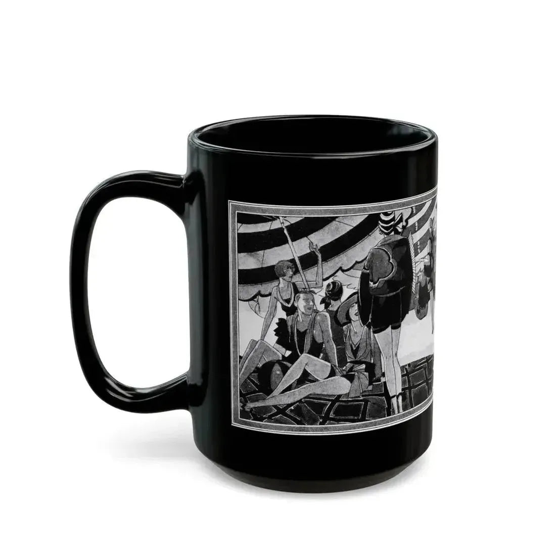 Beauty Bathes in Sun and Wave, McCall's, August 1927 - Black Coffee Mug - Go Mug Yourself