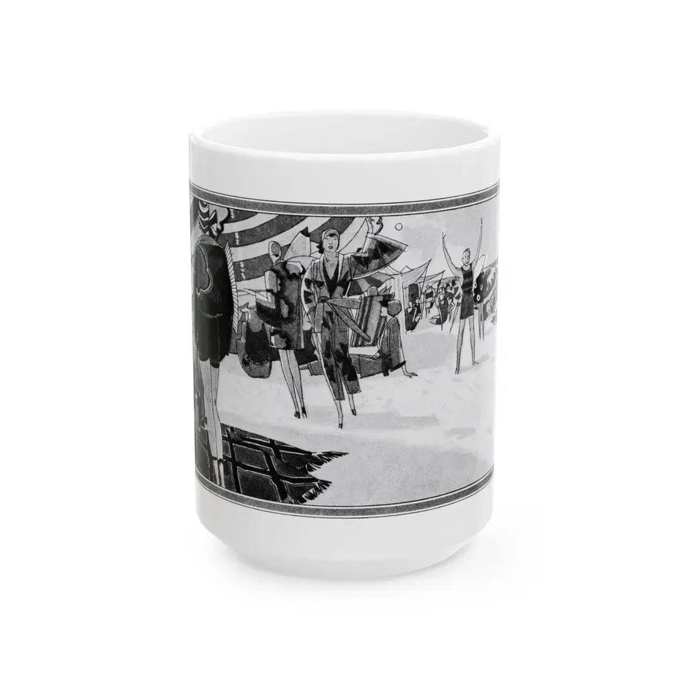Beauty Bathes in Sun and Wave, McCall's, August 1927 - White Coffee Mug 15oz - Go Mug Yourself