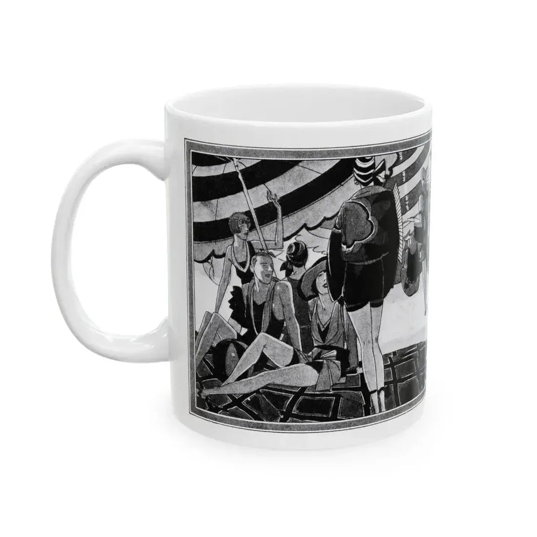 Beauty Bathes in Sun and Wave, McCall's, August 1927 - White Coffee Mug - Go Mug Yourself