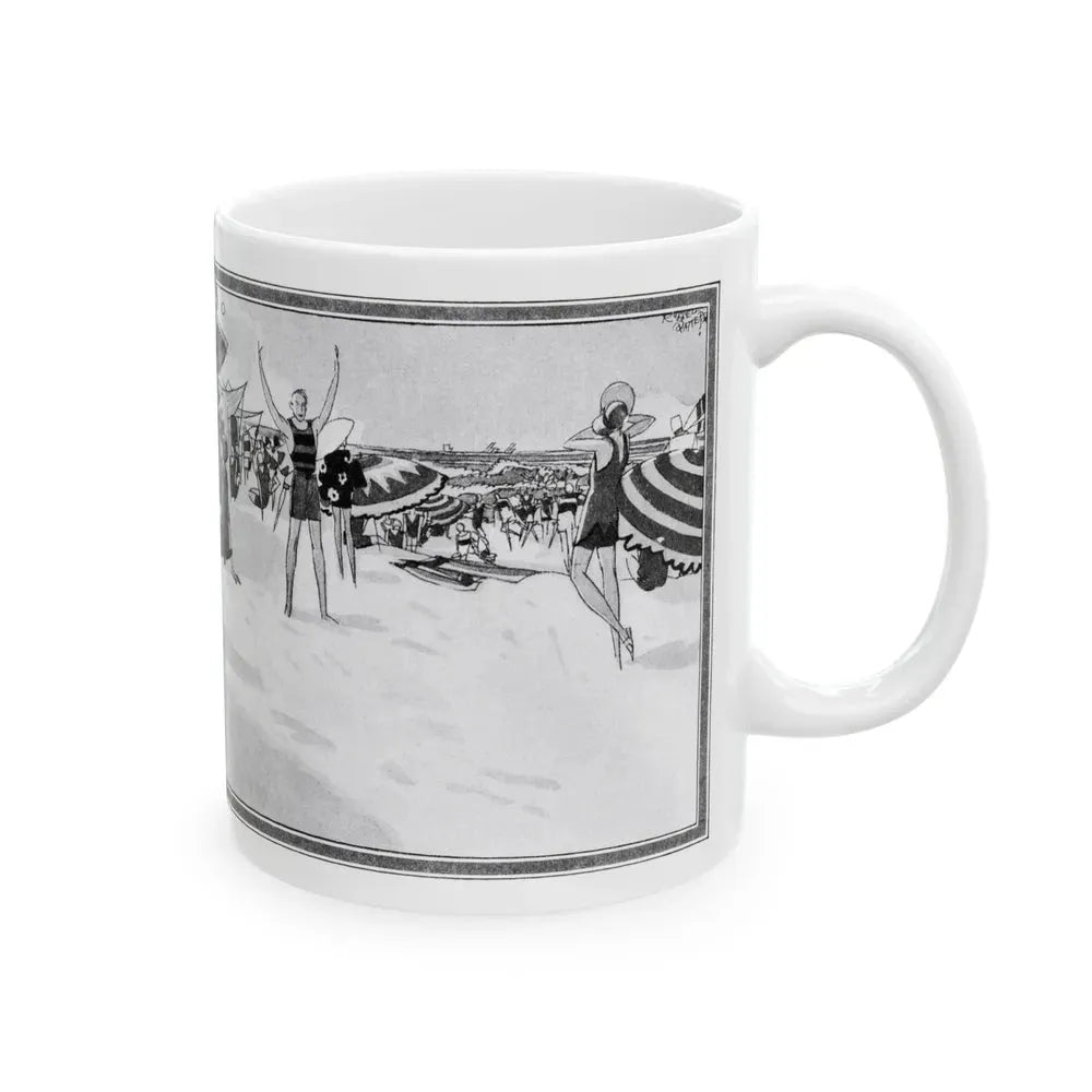 Beauty Bathes in Sun and Wave, McCall's, August 1927 - White Coffee Mug - Go Mug Yourself