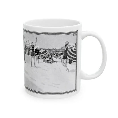 Beauty Bathes in Sun and Wave, McCall's, August 1927 - White Coffee Mug - Go Mug Yourself