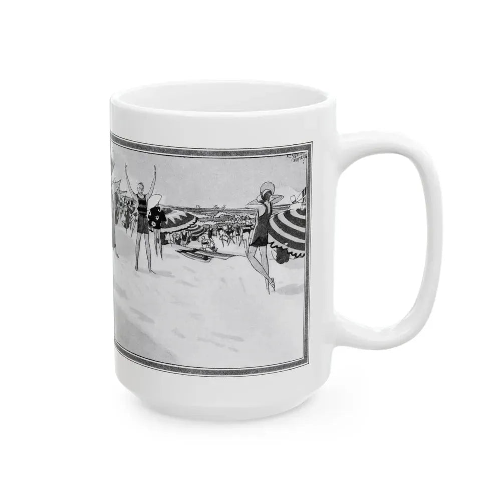 Beauty Bathes in Sun and Wave, McCall's, August 1927 - White Coffee Mug - Go Mug Yourself
