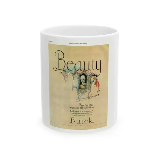 Beauty Buick ad, Ladies' Home Journal, September 1927 - White Coffee Mug 11oz - Go Mug Yourself