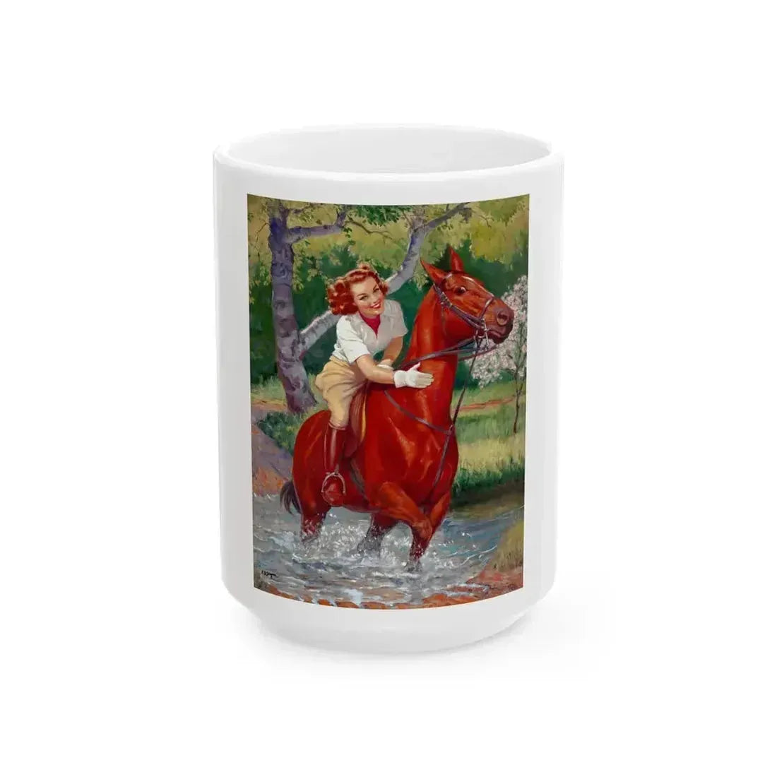Beauty on a Horse - White Coffee Mug 15oz - Go Mug Yourself