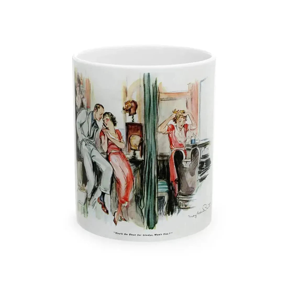 Beauty Parlour Intrigue, 1936 - White Coffee Mug 11oz - Go Mug Yourself
