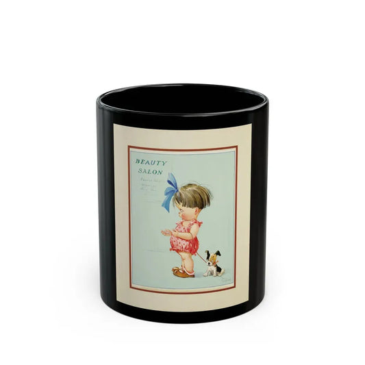 Beauty Salon, Calendar Illustration - Black Coffee Mug 11oz - Go Mug Yourself