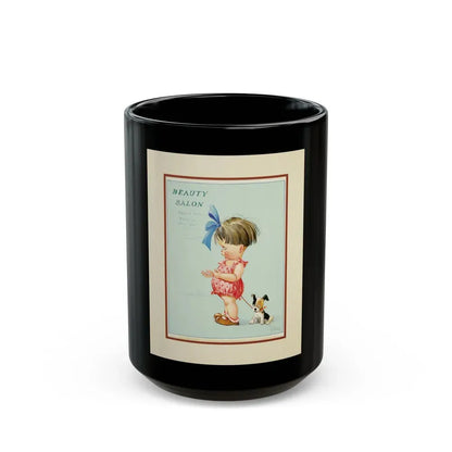 Beauty Salon, Calendar Illustration - Black Coffee Mug 15oz - Go Mug Yourself