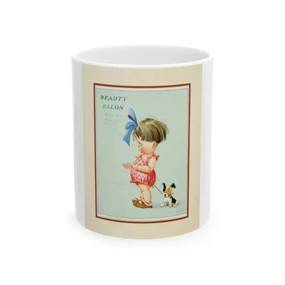 Beauty Salon, Calendar Illustration - White Coffee Mug 11oz - Go Mug Yourself