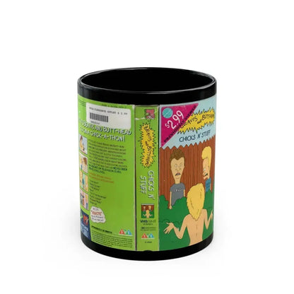 BEAVIS AND BUTTHEAD CHICKS N STUFF (VHS COVER) - Black Coffee Mug 11oz - Go Mug Yourself