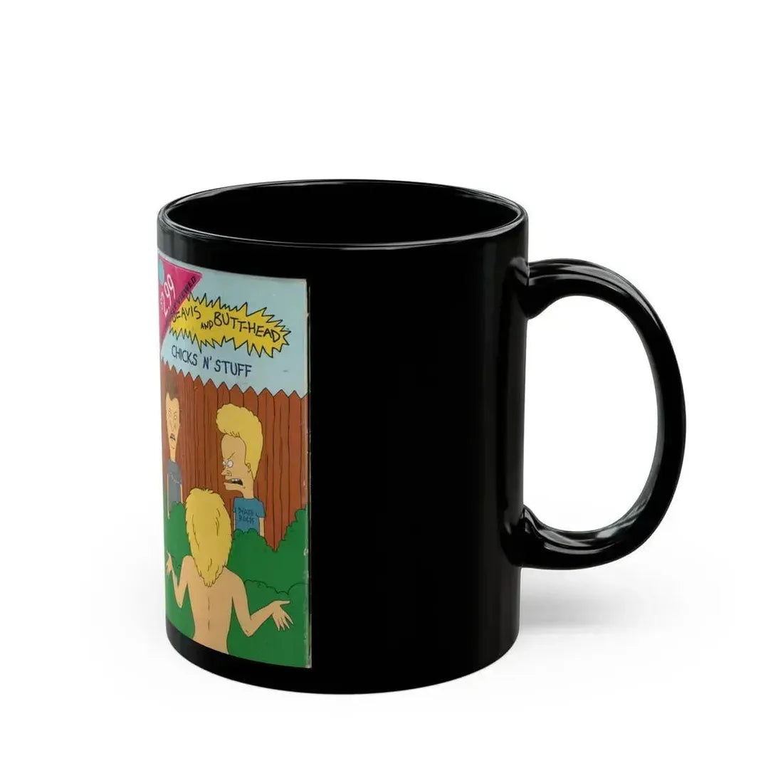 BEAVIS AND BUTTHEAD CHICKS N STUFF (VHS COVER) - Black Coffee Mug - Go Mug Yourself