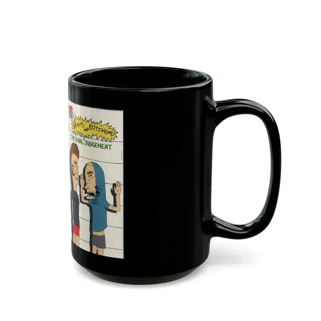 BEAVIS AND BUTTHEAD THE FINAL JUDGEMENT (VHS COVER) - Black Coffee Mug - Go Mug Yourself